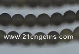 CAG9311 15.5 inches 6mm round matte grey agate beads wholesale