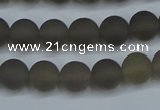 CAG9312 15.5 inches 8mm round matte grey agate beads wholesale