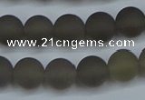 CAG9313 15.5 inches 10mm round matte grey agate beads wholesale