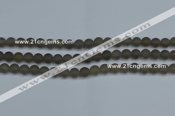 CAG9313 15.5 inches 10mm round matte grey agate beads wholesale