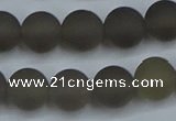 CAG9314 15.5 inches 12mm round matte grey agate beads wholesale