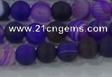 CAG9320 15.5 inches 6mm round matte line agate beads wholesale