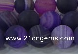 CAG9323 15.5 inches 12mm round matte line agate beads wholesale