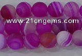 CAG9326 15.5 inches 6mm round matte line agate beads wholesale