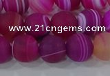 CAG9328 15.5 inches 10mm round matte line agate beads wholesale