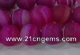 CAG9329 15.5 inches 12mm round matte line agate beads wholesale