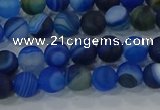 CAG9331 15.5 inches 6mm round matte line agate beads wholesale