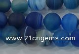 CAG9332 15.5 inches 8mm round matte line agate beads wholesale