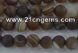 CAG9337 15.5 inches 6mm round matte line agate beads wholesale