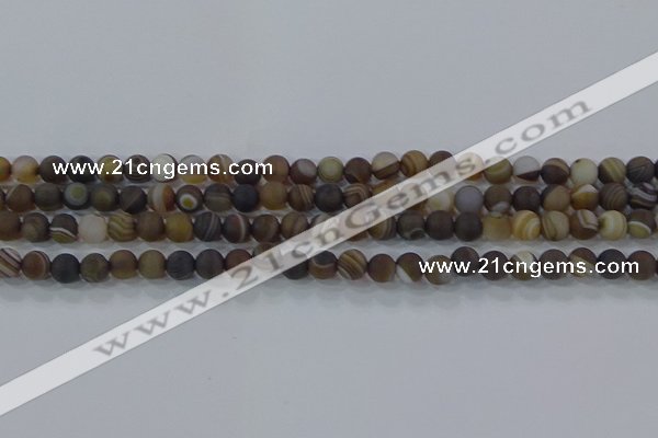 CAG9337 15.5 inches 6mm round matte line agate beads wholesale