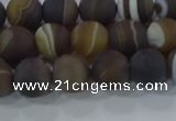 CAG9338 15.5 inches 8mm round matte line agate beads wholesale