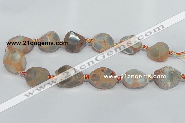 CAG935 16 inches rough agate gemstone nugget beads wholesale