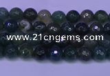 CAG9360 15.5 inches 4mm faceted round moss agate beads wholesale