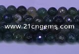 CAG9360 15.5 inches 4mm faceted round moss agate beads wholesale