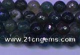 CAG9361 15.5 inches 6mm faceted round moss agate beads wholesale