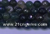 CAG9361 15.5 inches 6mm faceted round moss agate beads wholesale