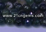 CAG9362 15.5 inches 8mm faceted round moss agate beads wholesale