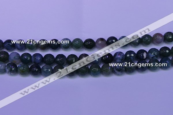 CAG9364 15.5 inches 12mm faceted round moss agate beads wholesale