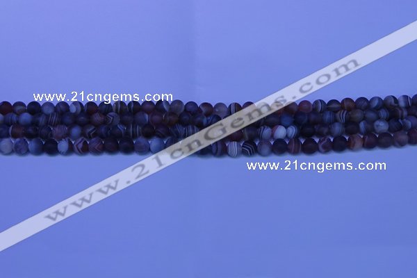 CAG9370 15.5 inches 4mm round matte botswana agate beads