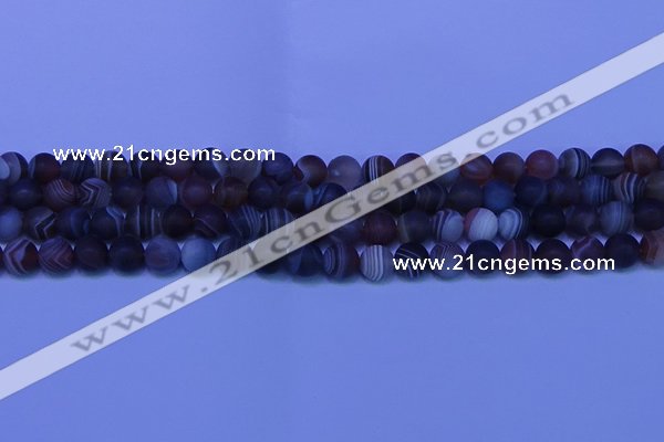 CAG9372 15.5 inches 8mm round matte botswana agate beads