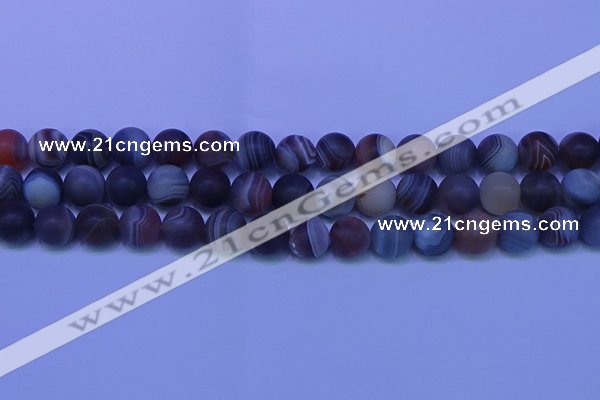 CAG9374 15.5 inches 12mm round matte botswana agate beads