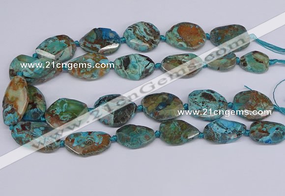 CAG9412 15.5 inches 20*25mm - 25*35mm freeform ocean agate beads