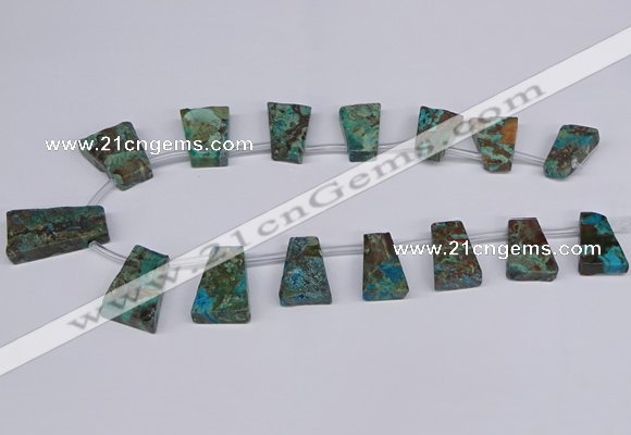 CAG9415 Top drilled 18*25mm - 22*32mm trapezoid ocean agate beads