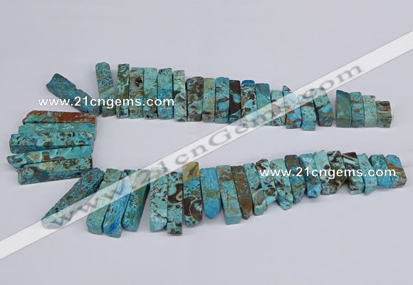 CAG9416 Top drilled 8*18mm - 10*50mm sticks ocean agate beads