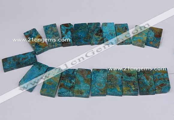 CAG9417 Top drilled 20*35mm - 20*45mm rectangle ocean agate beads