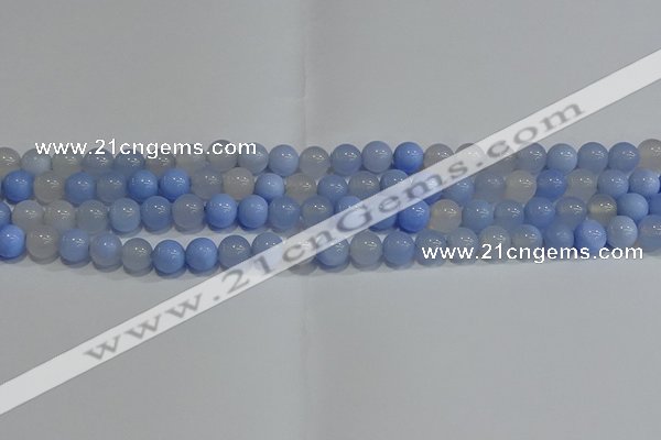 CAG9446 15.5 inches 6mm round blue agate beads wholesale