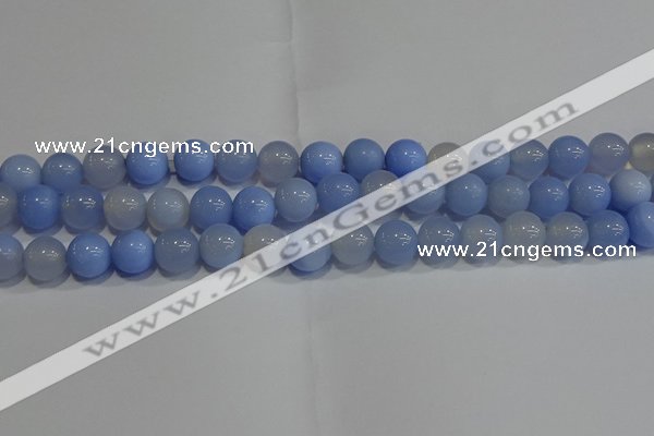 CAG9447 15.5 inches 8mm round blue agate beads wholesale