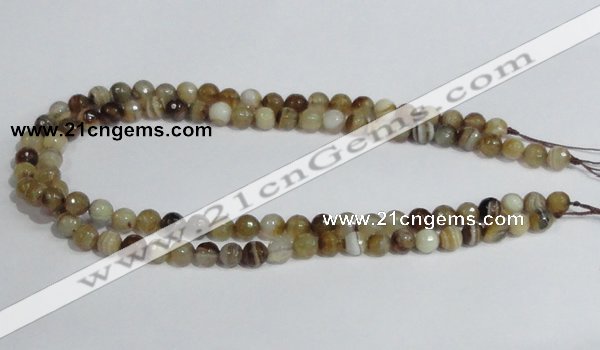 CAG945 16 inches 8mm faceted round madagascar agate gemstone beads