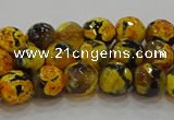 CAG9452 15.5 inches 8mm faceted round fire crackle agate beads