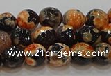 CAG9457 15.5 inches 8mm faceted round fire crackle agate beads