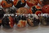 CAG9458 15.5 inches 10mm faceted round fire crackle agate beads