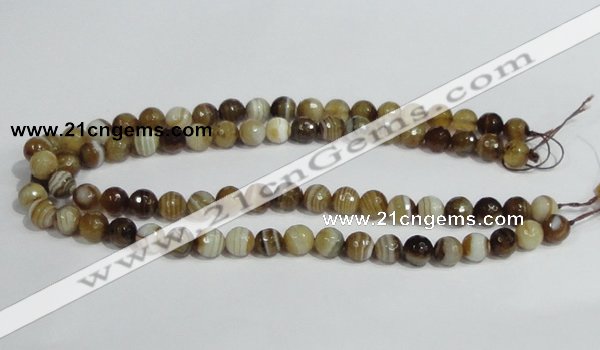 CAG946 16 inches 10mm faceted round madagascar agate gemstone beads