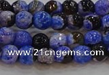 CAG9461 15.5 inches 6mm faceted round fire crackle agate beads