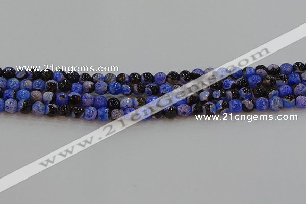 CAG9461 15.5 inches 6mm faceted round fire crackle agate beads