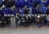 CAG9462 15.5 inches 8mm faceted round fire crackle agate beads