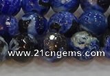 CAG9463 15.5 inches 10mm faceted round fire crackle agate beads