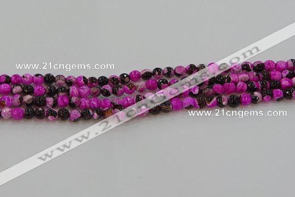 CAG9466 15.5 inches 6mm faceted round fire crackle agate beads