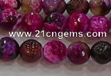 CAG9467 15.5 inches 8mm faceted round fire crackle agate beads