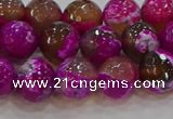 CAG9468 15.5 inches 10mm faceted round fire crackle agate beads