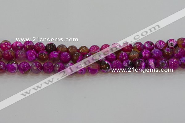 CAG9468 15.5 inches 10mm faceted round fire crackle agate beads