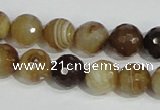 CAG947 16 inches 12mm faceted round madagascar agate gemstone beads