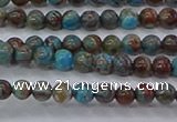 CAG9470 15.5 inches 3mm round blue crazy lace agate beads