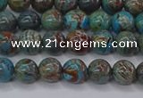 CAG9471 15.5 inches 4mm round blue crazy lace agate beads