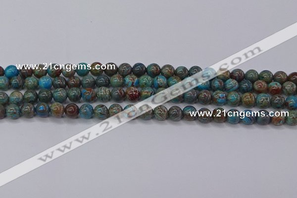 CAG9472 15.5 inches 6mm round blue crazy lace agate beads