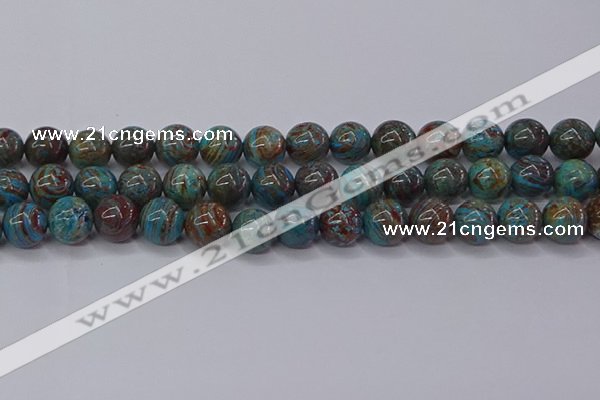 CAG9474 15.5 inches 10mm round blue crazy lace agate beads