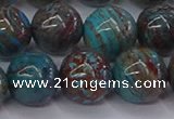 CAG9475 15.5 inches 12mm round blue crazy lace agate beads